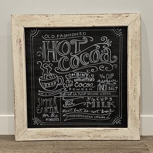 ❄️ Hot Cocoa handmade/painted (not chalk) Farmhouse Style Framed Wood Wall Hang